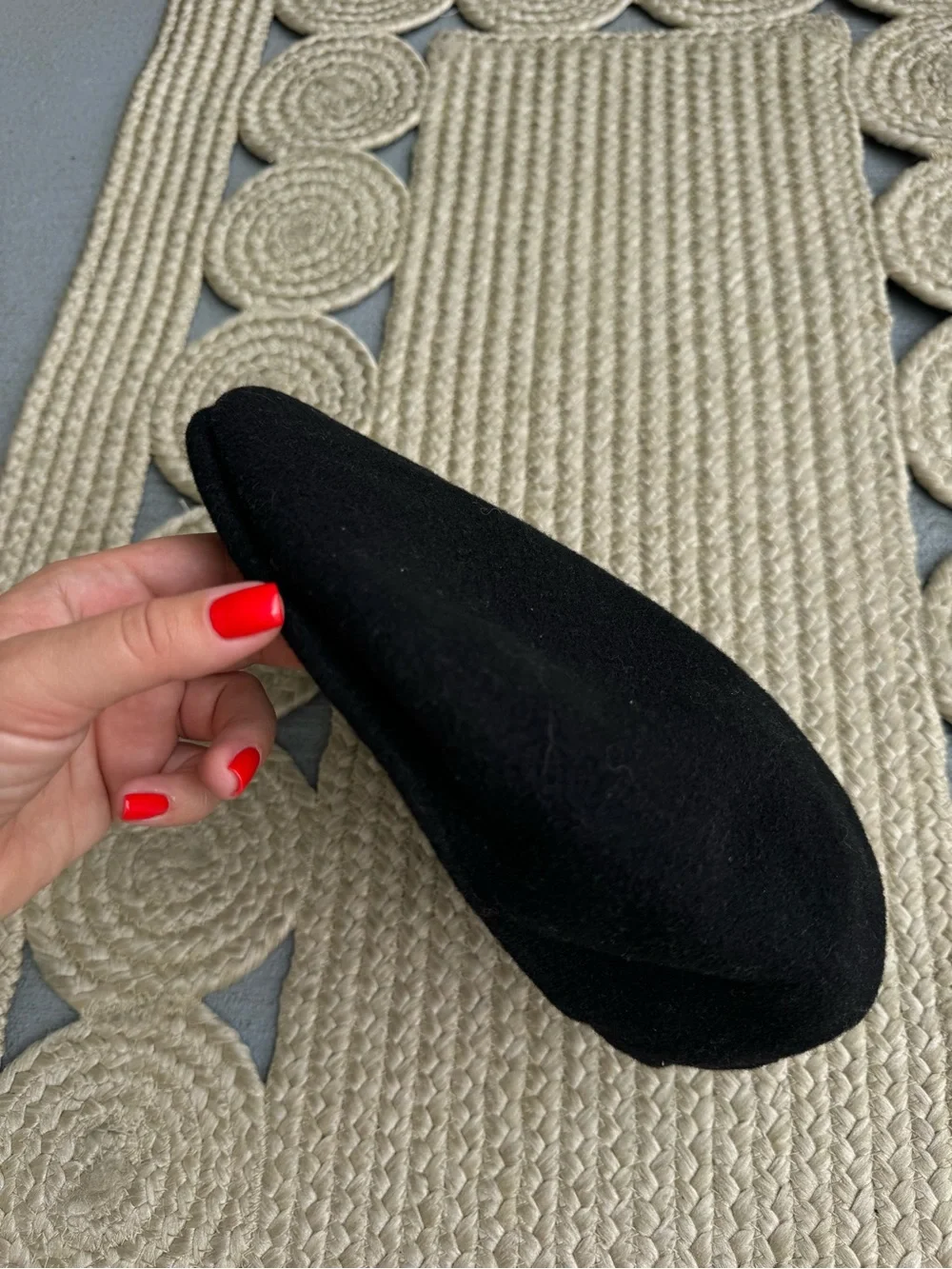 Kangol Wool 504 Black Flat Cap Beret Hat Size Large